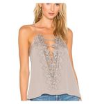 Cami NYC NWT  The Charlie Silk Lace Top Grey XS Photo 2