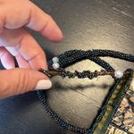 Mod by Design mother of pearl purse with green satin lining. Beaded strap. Multiple Photo 3