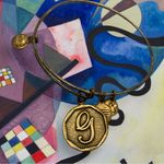 ALEX AND ANI Russian Gold G Monogram Adjustable Charm Bangle Bracelet Photo 1