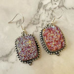 Silver aura Quartz druzy earrings Photo 0