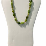 None Beaded Tie String Fashion Statement Necklace Green Photo 0