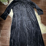 Cabernet full length navy blue Velour front zip lounge coat sz Large Blue Photo 0