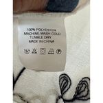 Kindred  White Navy Floral Embroidered Gauzy 3/4 Sleeve Blouse Size Large Photo 3