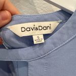 Davi & Dani Light Blue Cold Shoulder Ruffle Sleeve Blouse | Size Small Photo 3