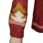 Papercut Clothing Southwest Aztec Knit Cardigan Sweater Open Burgundy Size Large Red Photo 3