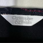 Christopher & Banks Embroidered Floral Slinky Top Sz M Black Retro Y2K Vintage Photo 4
