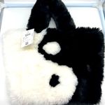 NEW fuzzy black and white super soft Yin Yang bag Photo 1