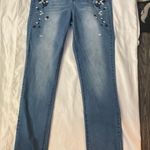 Black Daisy Kate Straight Leg Floral Embroidered Jean Size 9/29 Photo 4