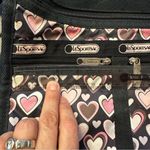 LeSportsac  Deluxe Everyday travel Bag adjustable strap HEARTS Pink Black Nylon Photo 1