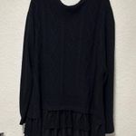 Simply Couture  Black Knit Sweater with Layered Hem 2X/3X Photo 8