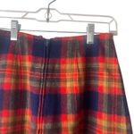 Vintage 90s Size XS Wool‎ Blend Red Plaid Academia Tweed Above Knee Skirt Photo 4