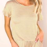 Dottie Couture Camel Striped Romper  Photo 0