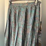 VTG Freedberg of Boston for Nordstrom 100% silk paisley print skirt size 12 Green Photo 1