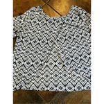 A Byer A. Byer Women’s Geometric Blouse Lace Sleeves Size M Photo 14