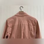 Chico's Elongated Moto Jacket Twill Asymmetrical Zip Front in Peach Pink Size 3 Photo 7