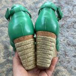 Cole Haan  Nike Air Wedge Leather Espadrille Shoes Green 7.5 Photo 6