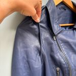 Leather Moto Jacket / Vest in Blue XS Photo 3