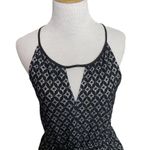 Bar III Black Metallic Shine Lace V neck Sleeveless Bodycon Dress Size Small Photo 1