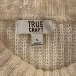 True Craft Sweater Oversized Acrylic Cream Crewneck Womens Small Roomy Photo 8