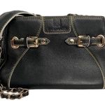 Zardangs Molly Chain Strap Black Leather Clutch Convertible Bag Purse Photo 2