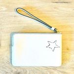 Coach NWT White and Yellow Clutch with Butterfly Art And Leather Strap Photo 2