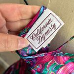 1980 Vintage Satin Paisley Floral California Dynasty Mini Slip Dress Size Large Pink Photo 6