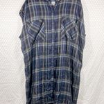 Anthropologie Holding Horses Blue Plaid Cody Button Up Midi Dress Photo 0