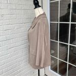 Michael Shannon SHAN Womans Faux Suede Light Weight Taupe Front Tie Collared Jacket size 6 Photo 7