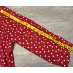 Coldwater Creek  Sz 12 Medium Red Hearts Valentine's Button-Down 3/4 sleeve cotto Photo 2