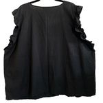 Madewell NWT Ruffled Linen Blend Top Black Plus Size 26W Photo 3