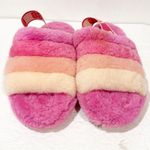 UGG  Women’s Size 6 FLUFF YEAH SLIDE SATCHET PINK MULTI SLIP ON SANDAL Photo 1