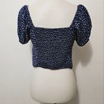 Hollister  Blue Floral Cropped Milkmaid Top Size Medium Photo 3