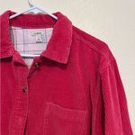 L.L.Bean Corduroy Button Front Shirt Jacket L PET Raspberry Lined Vintage Red Size L Photo 6