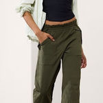 Athleta  Trekkie Parachute Ripstop Pant Aspen Olive‎ Green 14 Photo 0