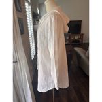 Dotti Women Vintage Y2K Swim Cover Up Large Hooded 100% Cotton White Button Photo 3