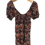 Roxy Mini Dress Womens Juniors Size XS Floral Short Puff Sleeve Slouch V Neck Photo 0