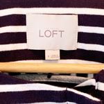 Loft Ann Taylor Navy Blue Striped Cotton Hidden Zipper Cardigan Jacket 4 Photo 3