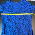 Obey Worldwide Blue Leopard V-Neck Short Sleeve Button Front Jumpsuit Medium Photo 9