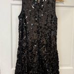 Speechless  Black Sequin Mini Dress Club Wear Party Sheath Holiday Glam Glitter Photo 4