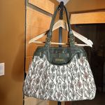 Brighton RARE Beautiful Lockheart By  Green Leather Beaded Tote Bag Photo 6