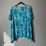 Jones New York Top Womens 1X Tie Dye Shark Bite Hem Stretch Cotton Breathable Photo 5
