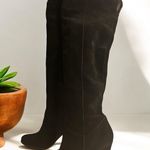 Women’s Pretty Woman Black Suede Over Knee High Boots Heels Size 9 Photo 0