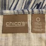 Chico's Chico’s blue watercolor short sleeved top jewel bar neckline‎ size 0/US small Photo 4