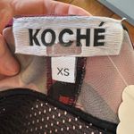 Koche Zebra Bodycon Midi Dress XS Mesh Faux Leather Slit Career Designer $785 Photo 8