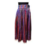 American Vintage VINTAGE 70's iridescent carnival rainbow stripe folk prairie skirt size medium Photo 4