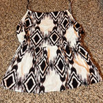 Glam American Made‎ Tank Top Sleeveless Diamond Print Casual Top Size S White Photo 0