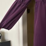 Laluna Purple Mini Dress Smocked Babydoll Long Sleeve Square Neck Size‎ S Photo 3