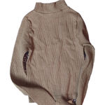 Aura  brown glitter mock long sleeve crop top size S/M Photo 0