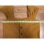 2pc Coord Fitted Button Up Tank Shorts Sz S Mustard Yellow Cottage Peasant Boho Photo 2