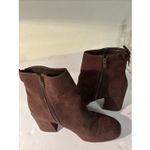 SO   Women Brown ‎ Ankle Boots With Side Zipper Size 8 Photo 3